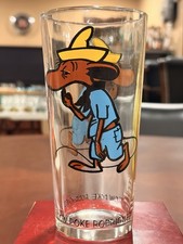 RARE Vtg 1973 Pepsi Looney Tunes Slow Poke Rodriguez Glass Black Letters Ex Cond picture
