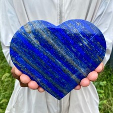 1.64LB Natural Lapis Lazuli Heart Crystal Energy Healing Wealth Attraction Medit picture