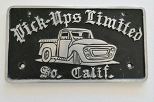 Vintage PICK-UPS LIMITED So Calif Car Club Plaque KOEHLER FOUNDRY  picture