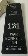 War Bonnet Inn 2612 Belnap Ave., Billings, Montana Hotel Room Key #121 picture