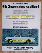 1968 Chevy C/10 Pickup Lrg Vintage Ad 