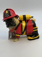 Westland Gifts Fireman Pug Rare retired style, great condition  picture