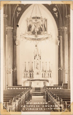 RPPC Virginia City Nevada Interior Scene at St. Mary's Catholic Church c. 1940s picture