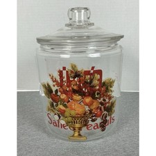 Vintage Lay’s Salted Peanuts Glass Counter Jar 5 Cents w/ Lid READ picture