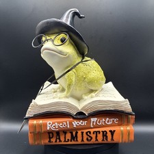 Halloween Witch Frog Figurine Decor Toad on Stacked Books Statue NWT picture