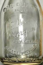 *RARE* Vintage SMITH-MORGAN Quart Milk Bottle GEORGETOWN, ILLINOIS/@DANVILLE picture