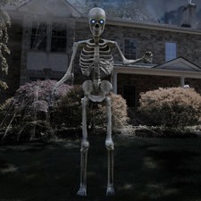 8FT MOTION-ACTIVATED TOWERING SKELETON ANIMATRONIC TALKING INDOOR OUTDOOR picture