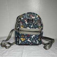 Loungefly Disney Oliver & Company Mini Backpack Blue/Gray Allover Dog Bone picture