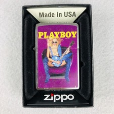 Zippo Lighter PLAYBOY Mag Cover Art April 2001 Chrome Made June 2021 Boxed F 21 picture