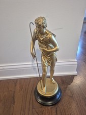 Antique French Spelter Gold Painted Sheppard  Boy . 1800's 28