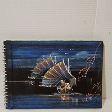Vintage Vietnam War Era Saigon Photo Album Scrapbook Kỳ-Quang Hand Painted picture