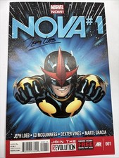 Nova (2013) # 1 Signed Jeph Loeb Art By Ed Mcguinness VF- picture