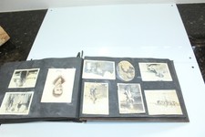 Antique Photo Album 59 Pages Of Multiple Black & White Family People Farm Photos picture