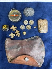Boy Scouts Of America BSA Lot Pins Bobcat Badges Bronze Slide Compass Sheath VTG picture