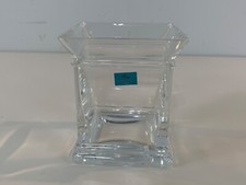 Vintage Hoya Crystal Small Square Doric Vase with Original Box picture