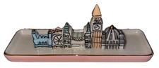 Anthropologie London City Skyline Trinket Dish Ceramic Ring Tray Gold Trim Rare picture