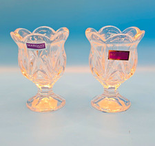  Vintage Marquis by Waterford Finley Lead Crystal Toothpick Holders Set of 2 picture
