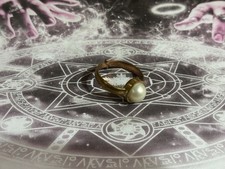 Professional Magical Talisman Pearl Brass Ring Witch Attract Wealth, Love, Money picture