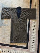 VINTAGE FLANNEL COTTON KIMONO NORAGI JAPANESE SASHIKO SHIMA PATCHWORK SIAMURAI picture
