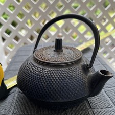 Vintage Japanese Nanbu Tekki Mid-Century Cast Iron Teapot 4” picture