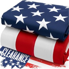 US American Flag 3x5 Embroidered Stars Reinforced Heavy-Duty United States Flag picture