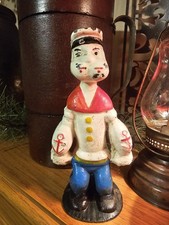Popeye The Sailor Man Rare 1930-40's Vintage  Cast Iron Bank picture