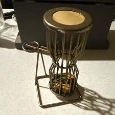 Vintage Miniature 5⅜” Chuck-A-Luck Style Dice Cage Tumbler 3 Dice picture
