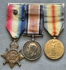 British 1914 Star trio w/Rosette 14434 DVR Thomas E King Royal Field Artillery picture