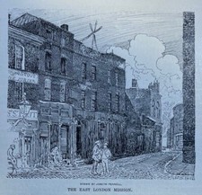 1901 England Helping Hand Mission in East London illustrated picture