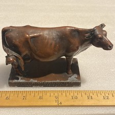 ANTIQUE RALSTON PURINA MILLS CHOWS COW ADVERTISING SERVICE AWARD PAPERWEIGHT picture