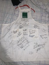 2004 Aspen Food Wine Apron SIGNED Wolfgang Puck Jacques Pepin Eric Ripert RARE picture