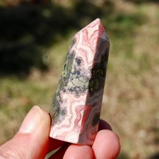 2.5in 63g Genuine Rhodochrosite Pyrite Gemstone Tower, Healing Crystals Lucky Lo picture