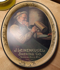 Vintage J. Leinenkugel Brewing Co. Oval Beer Tray Made in USA 14.5