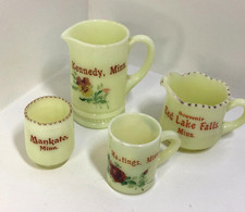 Minnesota Uranium Custard Glass Souvenir lot of 4 picture