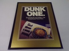 1989 Miller Lite Beer / Basketball 11x14 Framed ORIGINAL Vintage Advertisement picture