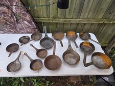 Antique LOT Cowboy Cold Handle Skillet 14pc Pan Set Mixed Sizes Styles picture