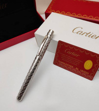 Cartier Santos Rollerball Pen Silver Trim Luxury VIP Gift 2025 Full Box Set picture