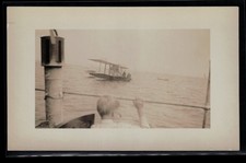 Curtiss Type Flying Boat Seaplane on Water RPPC Early Aviation ME4 Tail Postcard picture