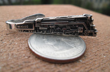 Vintage Robbins Co Attleboro Reading Railway Train Locomotive Men's Tie Clip Bar picture