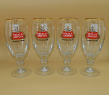 4 Stella Artois 40cl FIFA World Cup 2026 Gold Rimmed Beer Glass Chalices Soccer picture