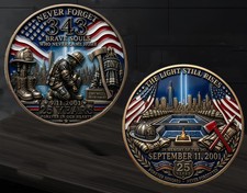 9/11 25 Years Challenge Coin FDNY 343 Firefighter Memorial September 11 Gift picture