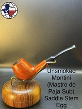 Unsmoked Montini (Mastro De Paja Sub) Saddle Stem Egg Tobacco Pipe picture