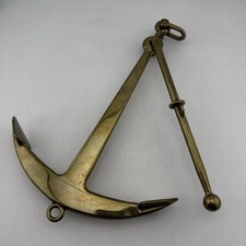 Vintage Solid Brass Admiralty Anchor Nautical Maritime Decor 10” Tall picture
