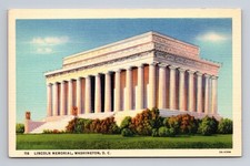 c1932 Linen Postcard Washington DC Lincoln Memorial picture