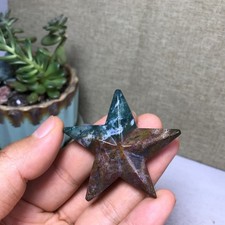 48mm Natural Ocean Jasper Hand carved five-pointed star specimens 19g A5252 picture