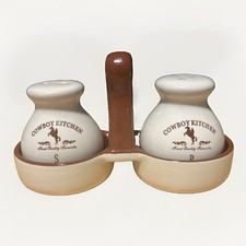 Cowboy Kitchen Finest Quality Terracotta Vintage Salt And Pepper Shakers picture
