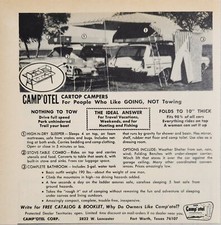1969 Print Ad Camp'otel Car Top Tent Campers Station Wagon,Sedan Fort Worth,TX picture