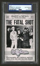 Robert Bob Jackson Signed Cut (PSA) Lee Harvey Oswald Murder Photo Card Auto JFK picture