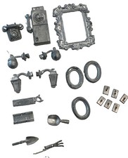 Miniature Pewter Figurine Household   Lot  20 Pieces picture