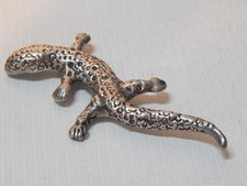 XLRG SHOWY ART DECO VINTAGE MEXICAN STERLING SILVER LIZARD PIN - BUY IT NOW  picture
